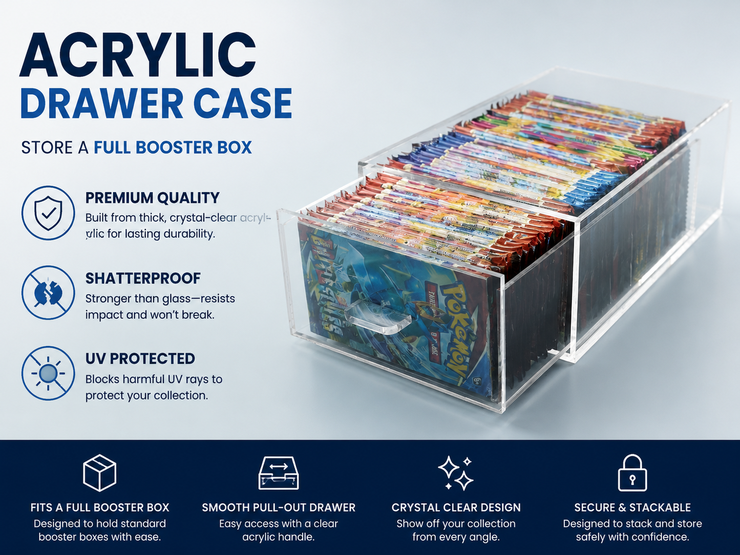 POKÉMON BOOSTER PACK TRAY – ACRYLIC CASE