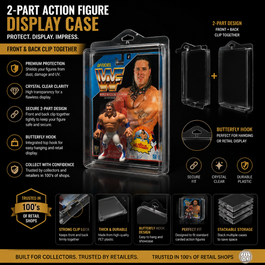 Blister WWF Chella AND HASBRO  Wrestling Figure Display Case Figures