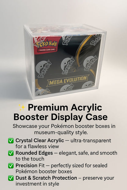 Premium Acrylic pokémon Booster Box Display Case TCG