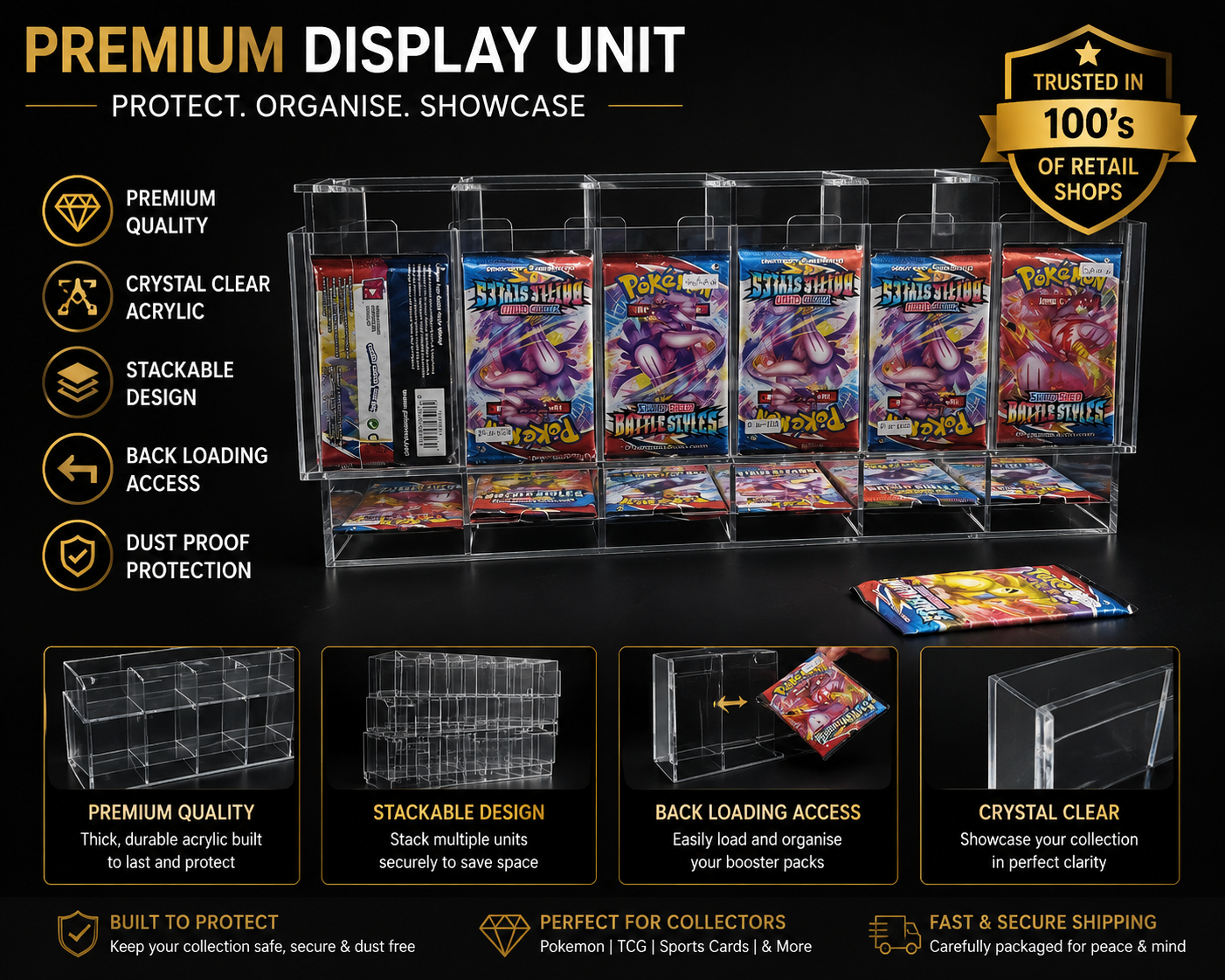 Premium Pokémon Acrylic Display Mega Unit